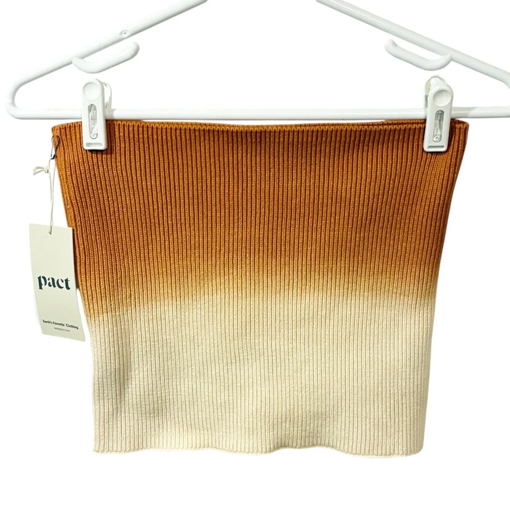 Pact Brown White Tie Dyed Ribbed Neck‎ Gator Scarf Multi Purpose NEW